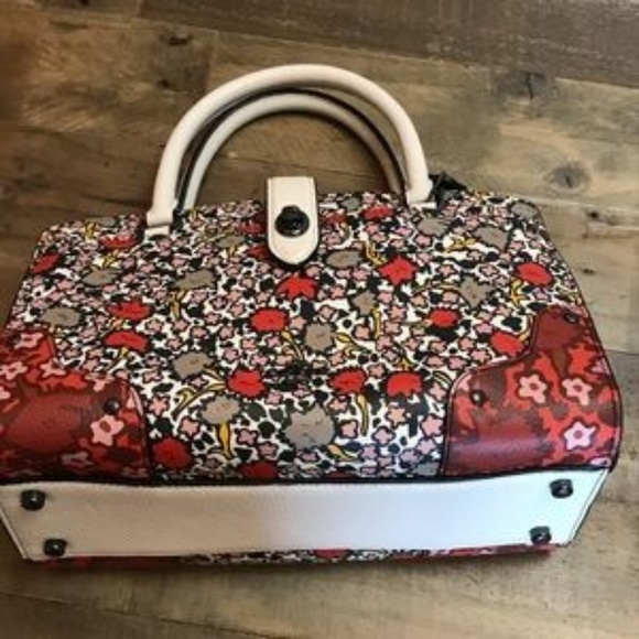 COACH WOMENS MERCER FLORAL CONVERTIBLE SATCHEL - Picture 5 of 8